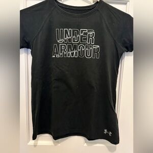 Under Armour Black HeatGear Shirt ymd medium s/s graphic tee t-shirt 7/8